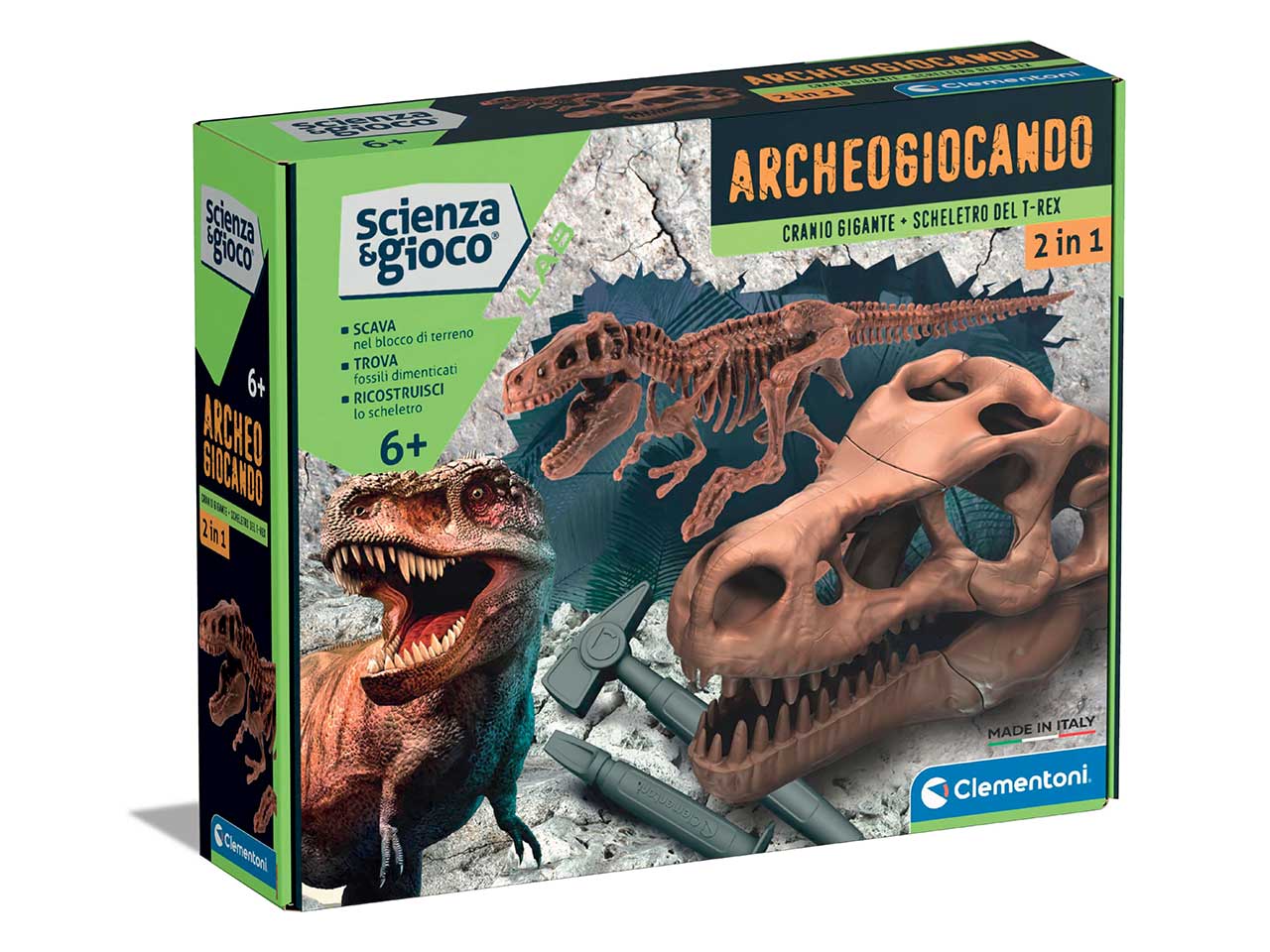 Clementoni Archeogiocando Dig Kit T-Rex 2In1