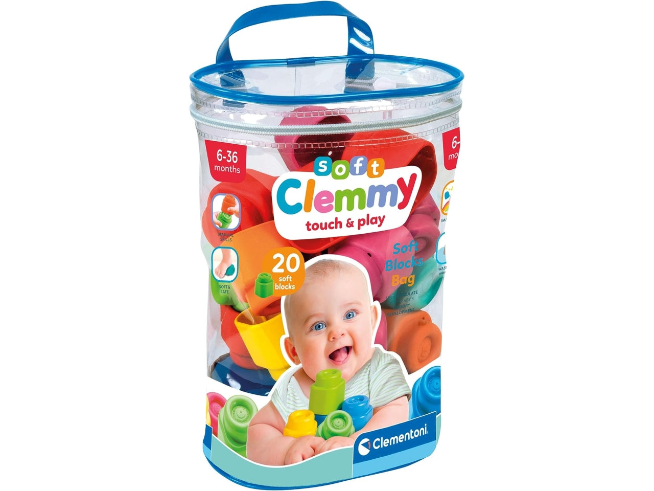 Soft clemmy sacca con 20 mattoncini