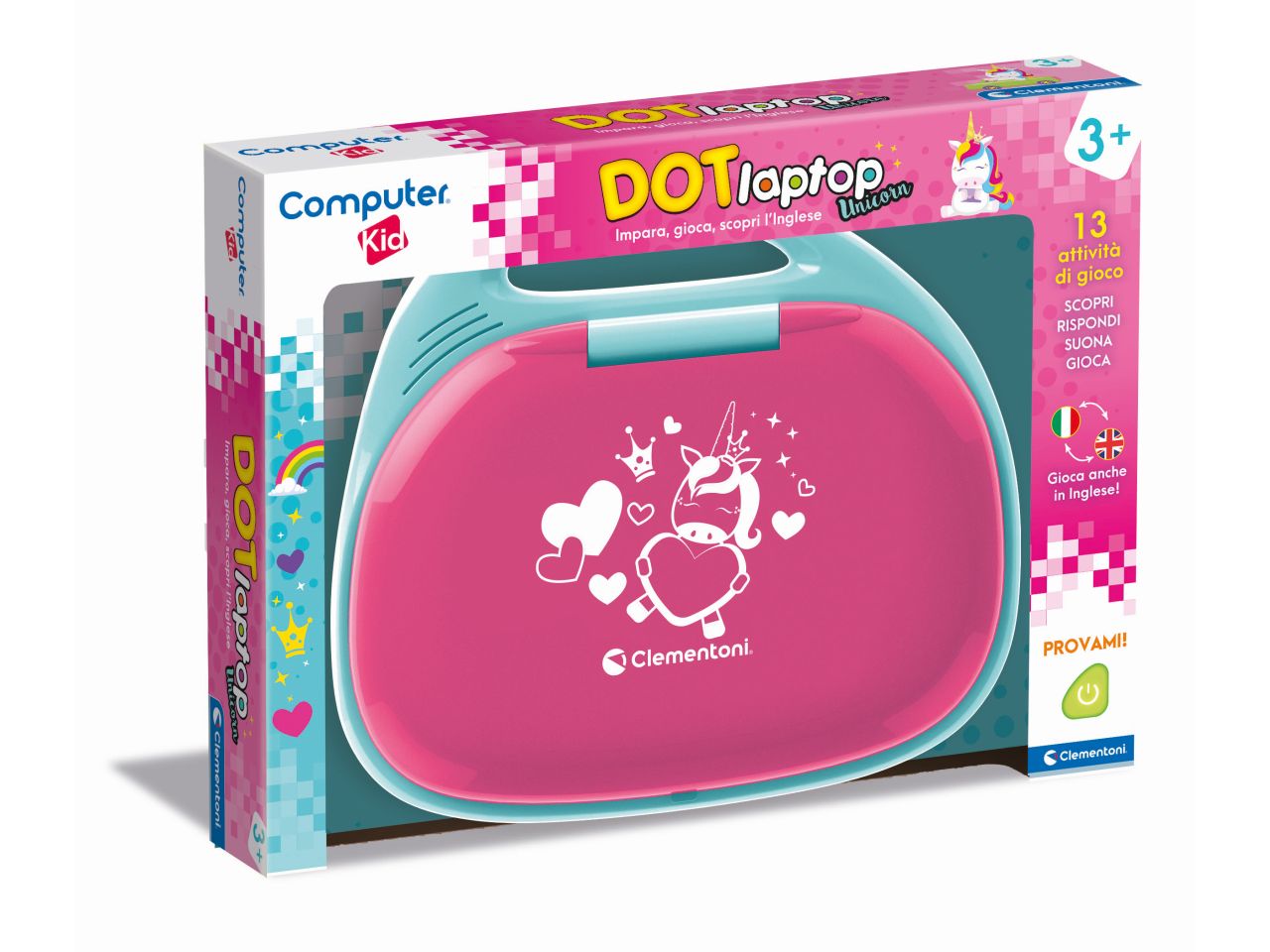 Computer Kid DOT Unicorn Gioco Educativo Elettronico Laptop - Clementoni