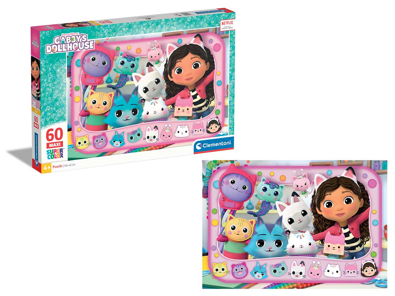 Puzzle da 60 pezzi maxi Gabby Dollhouse