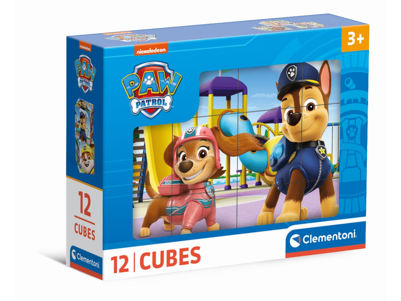 Puzzle 12 cubi Paw Patrol in cartone, 12x8 cm, 3+ anni, Made in Italy - Clementoni
