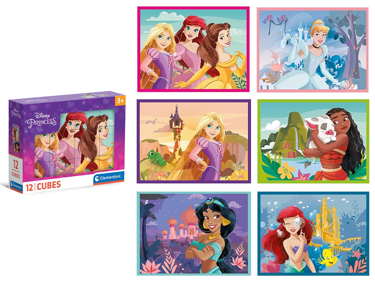 Disney princess Puzzle da cubi 12 pezzi