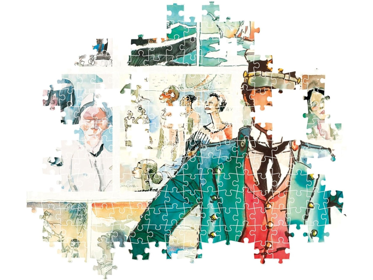 Puzzle 1000 pezzi fumetto Corto Maltese, 50x70 cm con poster incluso, Made in Italy - Clementoni