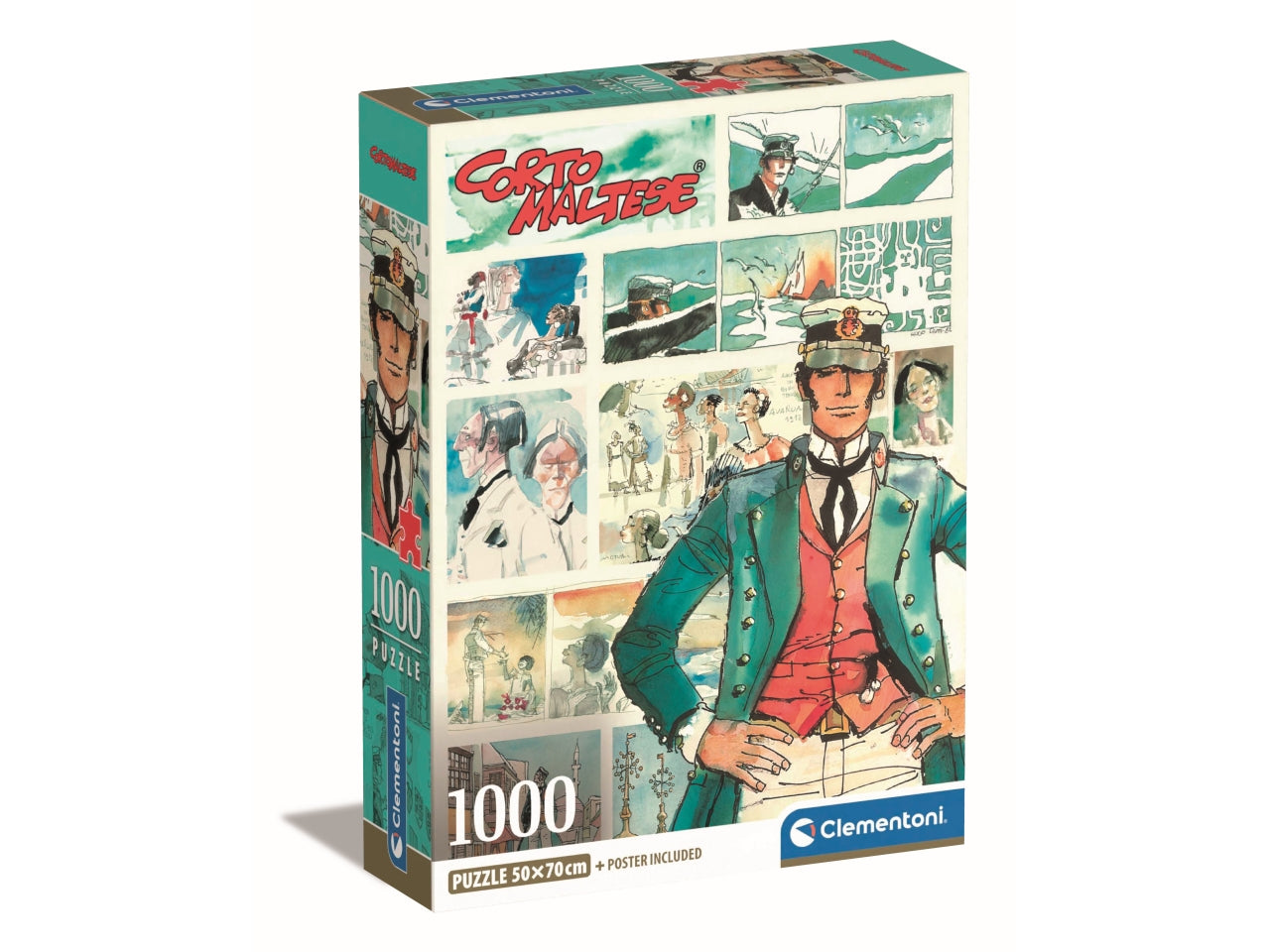 Puzzle 1000 pezzi fumetto Corto Maltese, 50x70 cm con poster incluso, Made in Italy - Clementoni