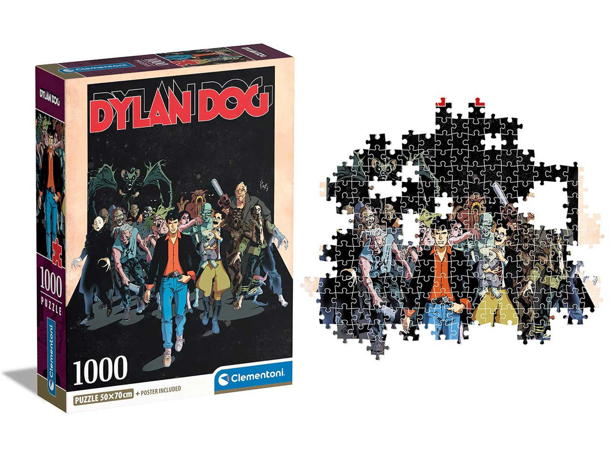 Puzzle 1000 pezzi Dylan Dog, 50x70 cm con poster incluso, 18+ anni, Made in Italy - Clementoni