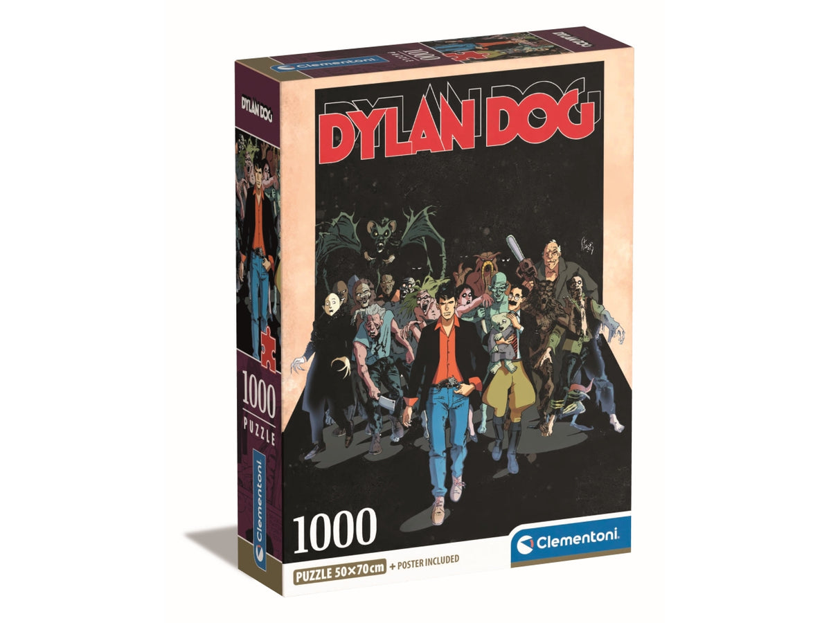 Puzzle 1000 pezzi Dylan Dog, 50x70 cm con poster incluso, 18+ anni, Made in Italy - Clementoni