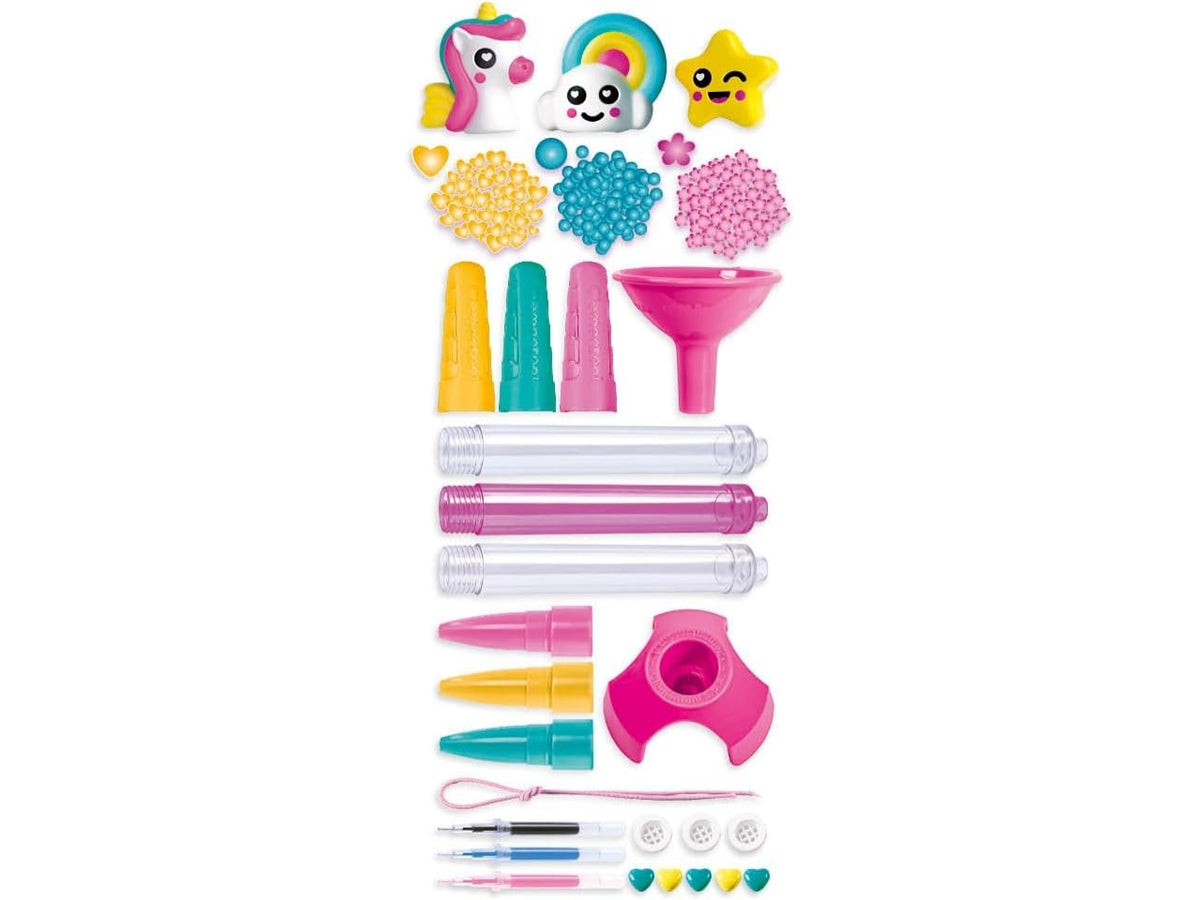 Clementoni Crea le tue penne Fantasy, kit fai da te di 3 penne da assemblare e personalizzare, 6+ anni, made in Italy