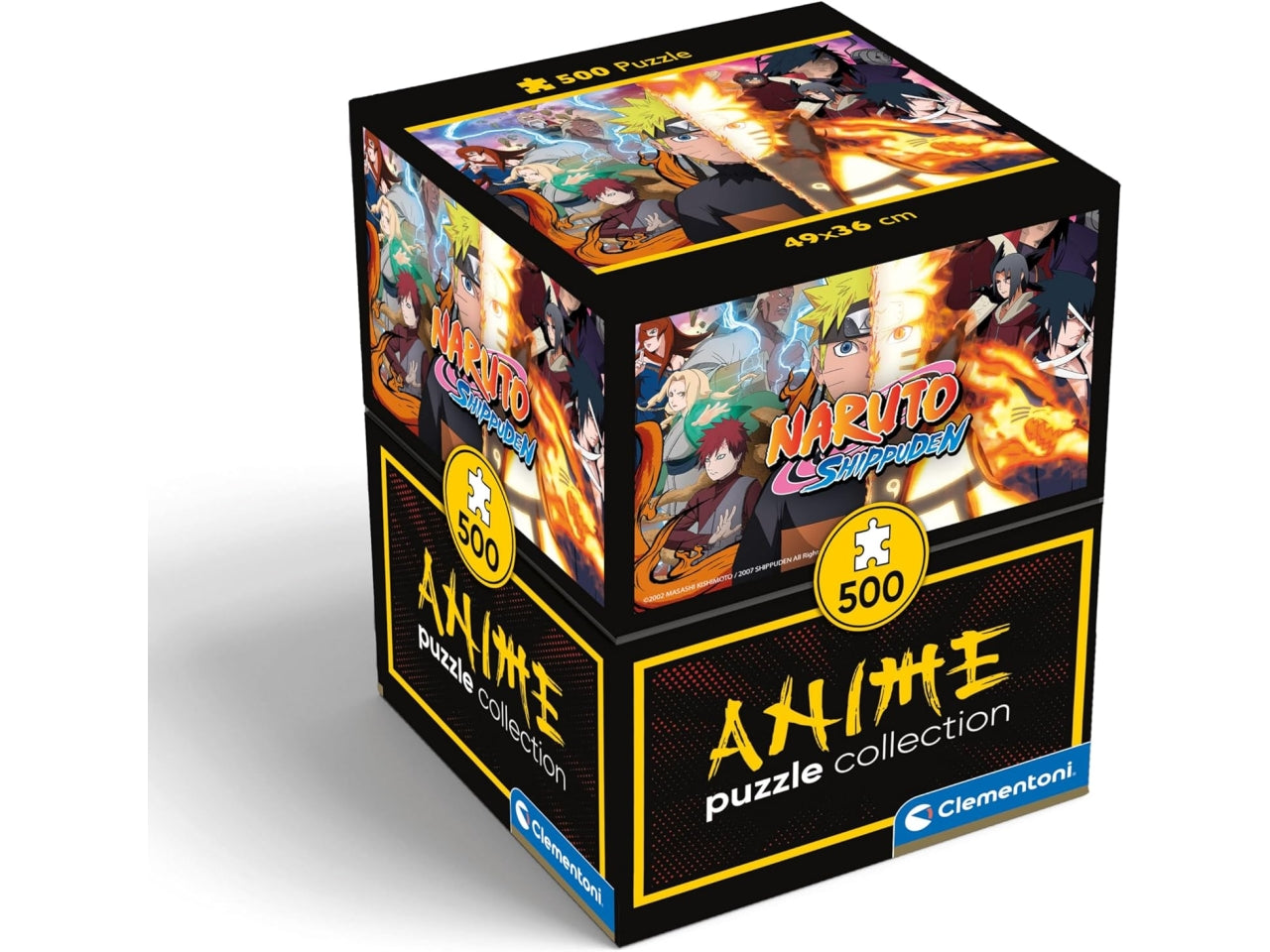 Clementoni Puzzle 500 pezzi anime collection cube di Naruto Shippuden per ragazzi, Naruto vs Sasuke, 14+