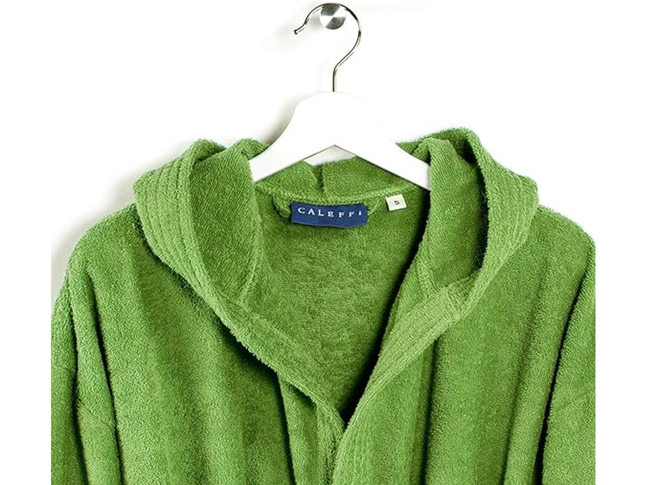 Accappatoio adulto cotone spugna 400gr/mq verde monocromatico taglia m - Caleffi