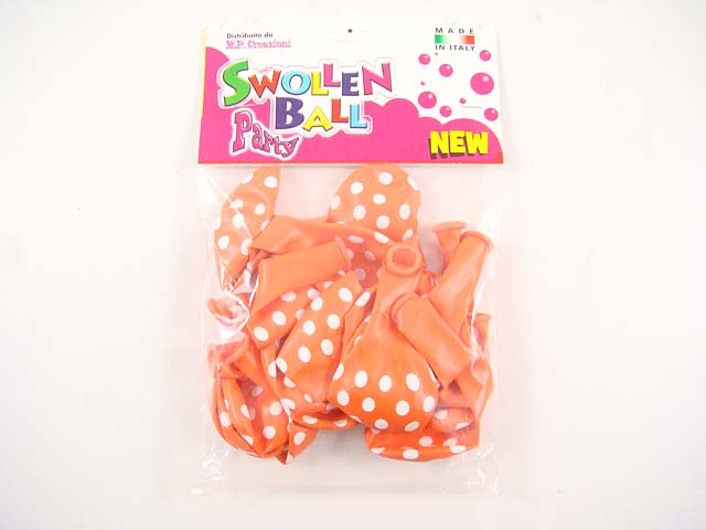 Palloncini gomma pois 20 pezzi arancio 901