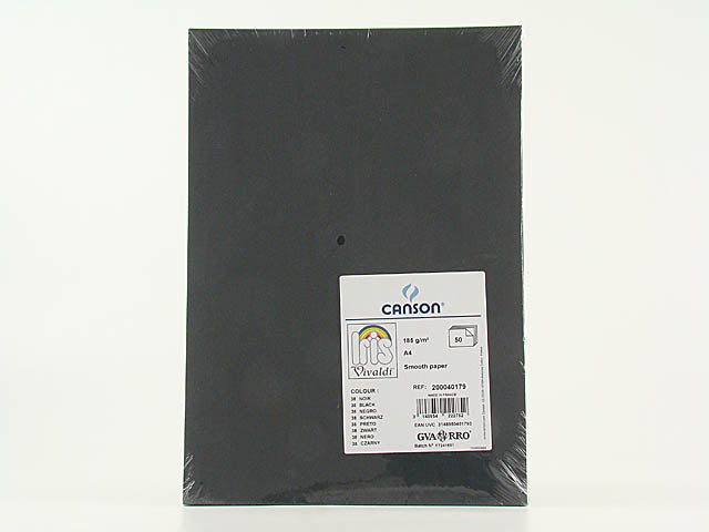 Fogli vivaldi a4 185g nero 38 50 pezzi