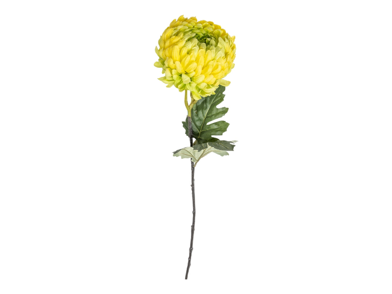 Crisantemo giallo chiaro artificiale ramo semi rigido 80x13cm - Conti
