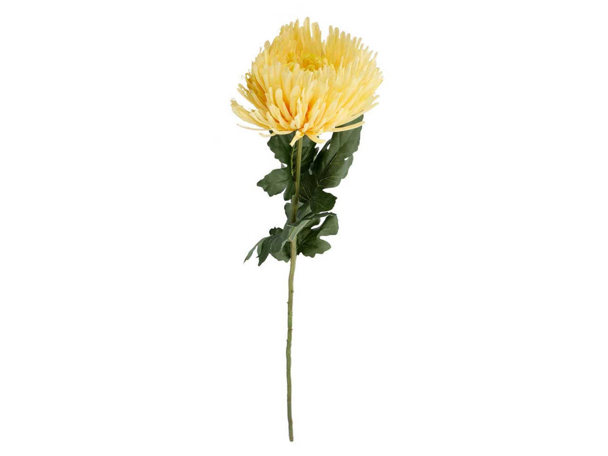 Crisantemo crema artificiale ramo semi rigido 91x19 cm - Conti