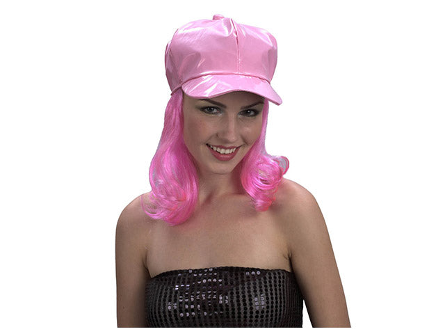 Parrucca con cappellino rosa 071284 $