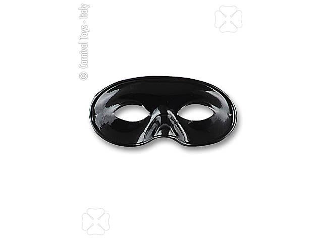 Maschera domino plastica nero 01204
