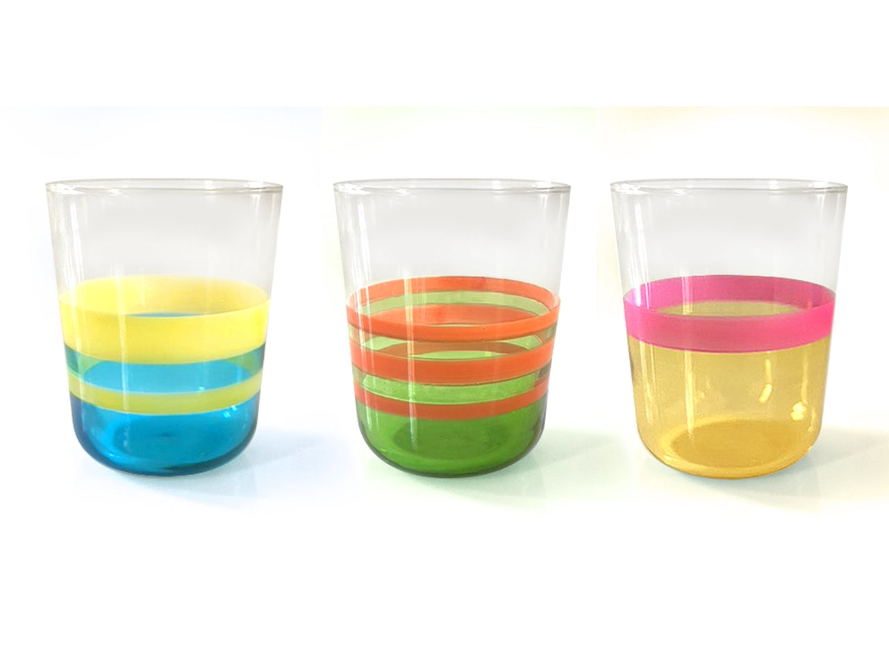 Bicchieri acqua in vetro Nuances 315cc, confezione da 3 pezzi - Cerve