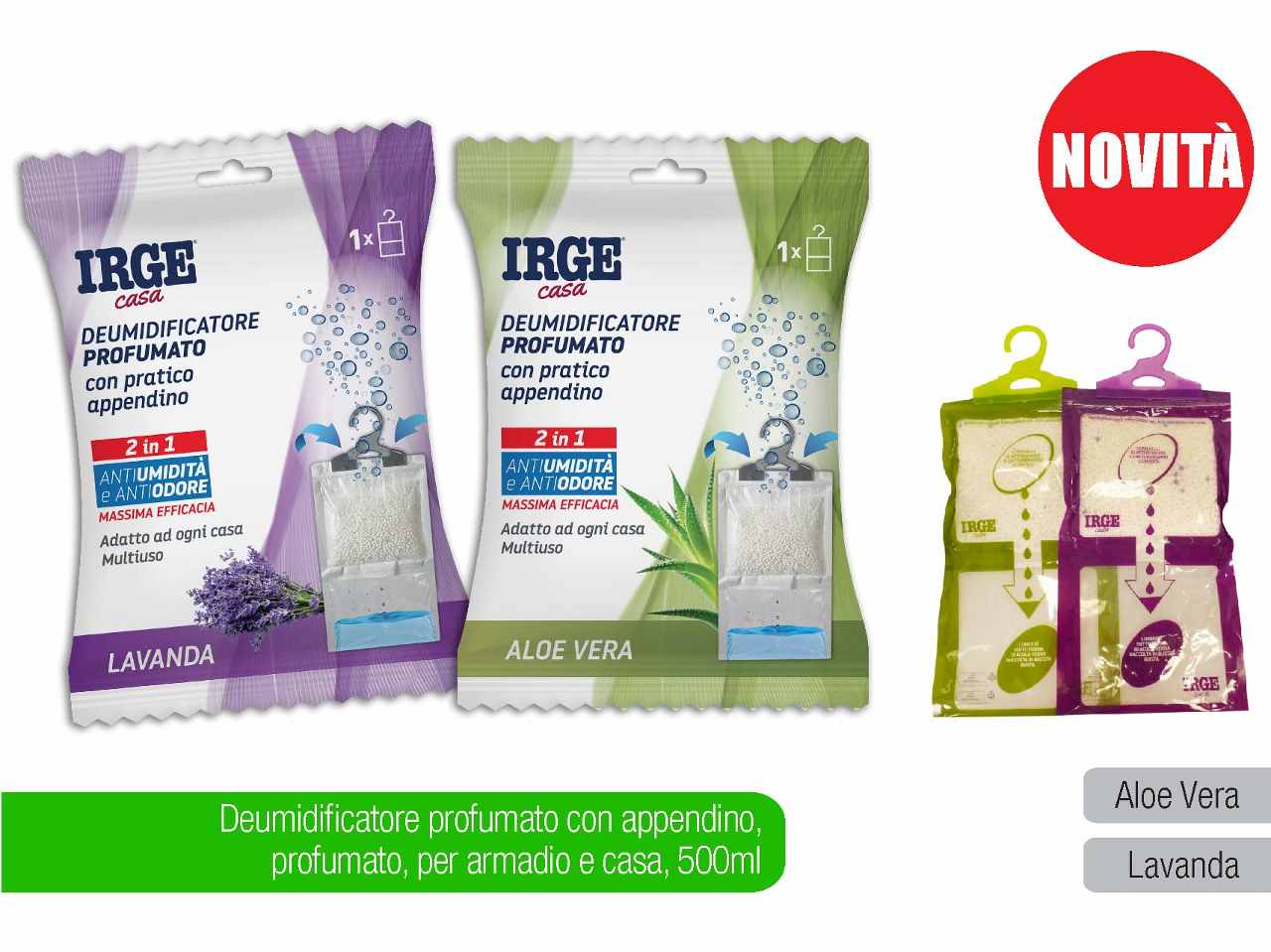 Deumidificatore Irge 500ml con appendino alla lavanda$