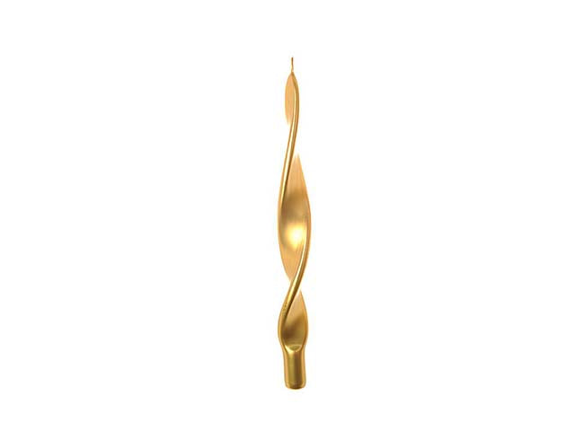 Candela fiamma 29x2,2cm oro