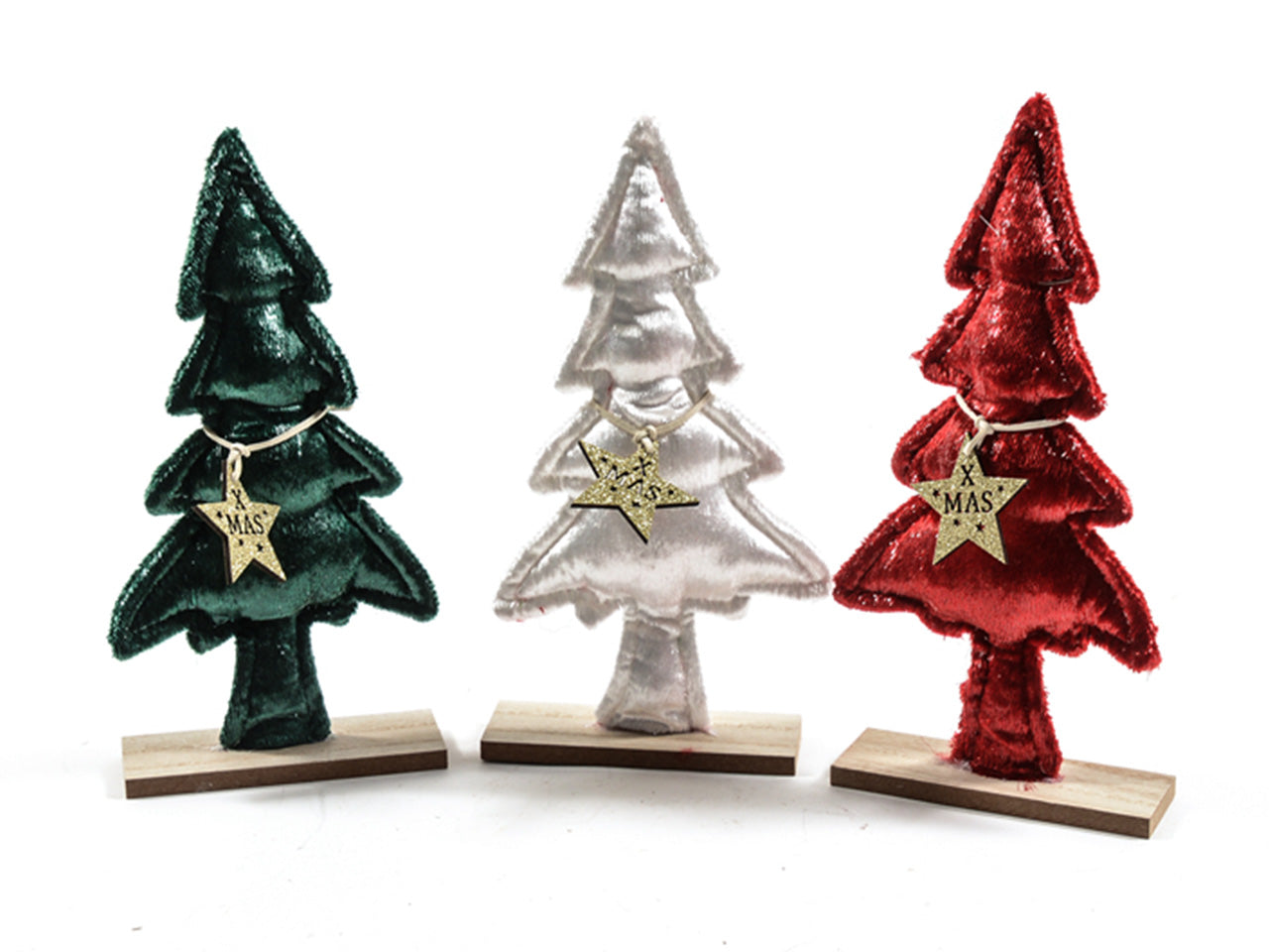 Albero di natale in poliestere misura 12x4xh.26cm assortito