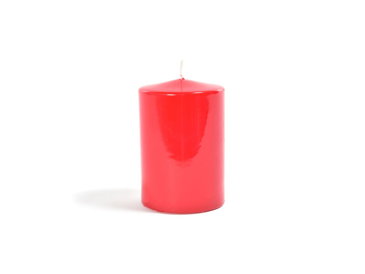 Candela pillar lucida rossa h.10xd.8cm