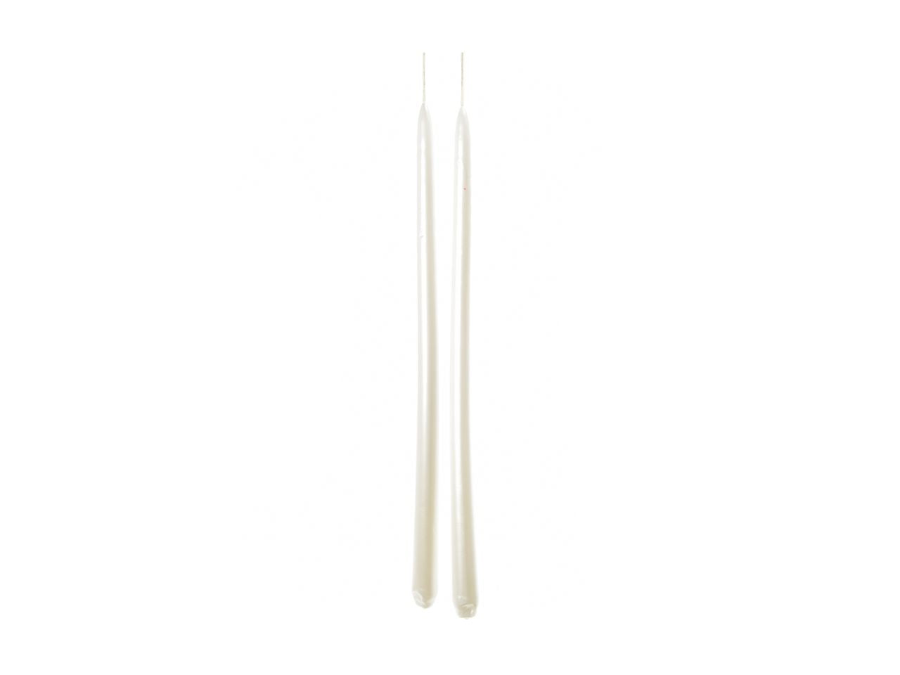 Candele natalizie in coppia a stelo linea lucid colore perla misura 25cm