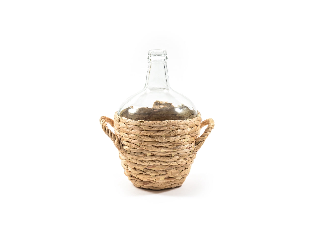 Damigiana in vetro con cestino in banano country 27x17 cm - M Home