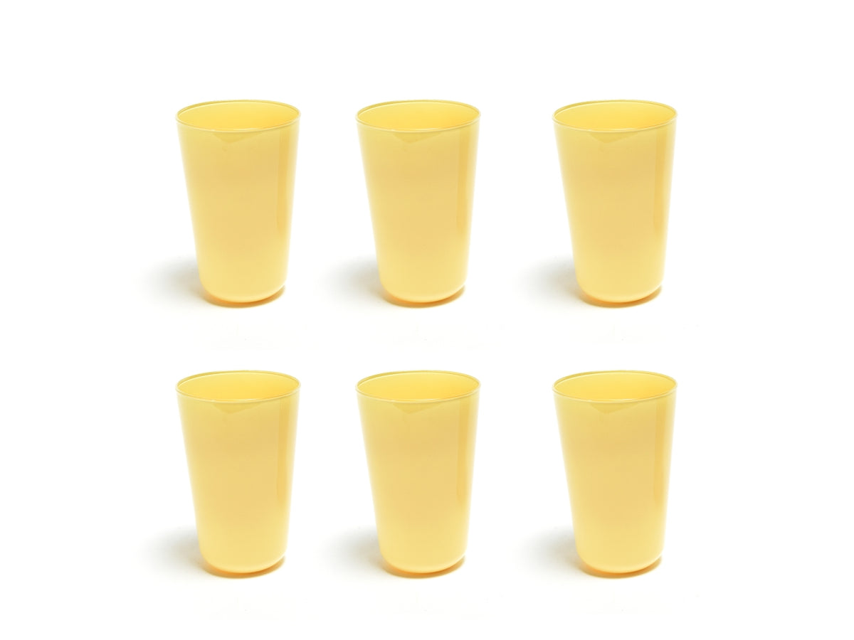 Bicchieri acqua in vetro 400ml giallo chiaro opaco monocromatico moderno set da 6 pezzi, Elegant - M Home $