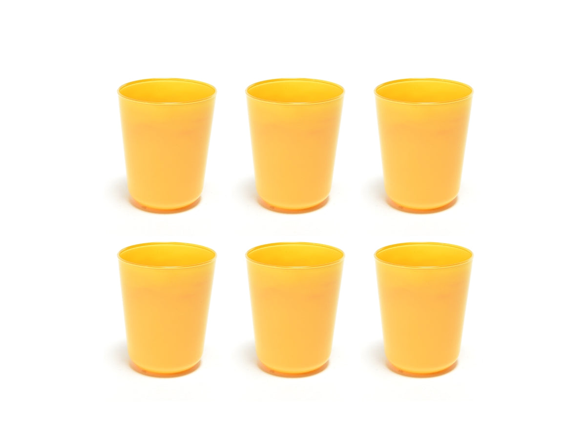 Bicchiere acqua in vetro 315ml giallo opaco moderno, confezione 6 pezzi, Elegant - M Home $