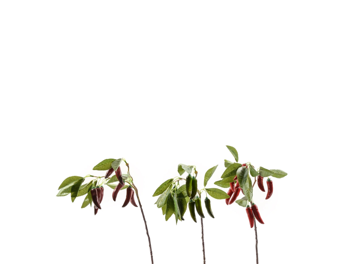 Rametto artificiale di peperoncino, in 3 colori assortiti, 50 cm