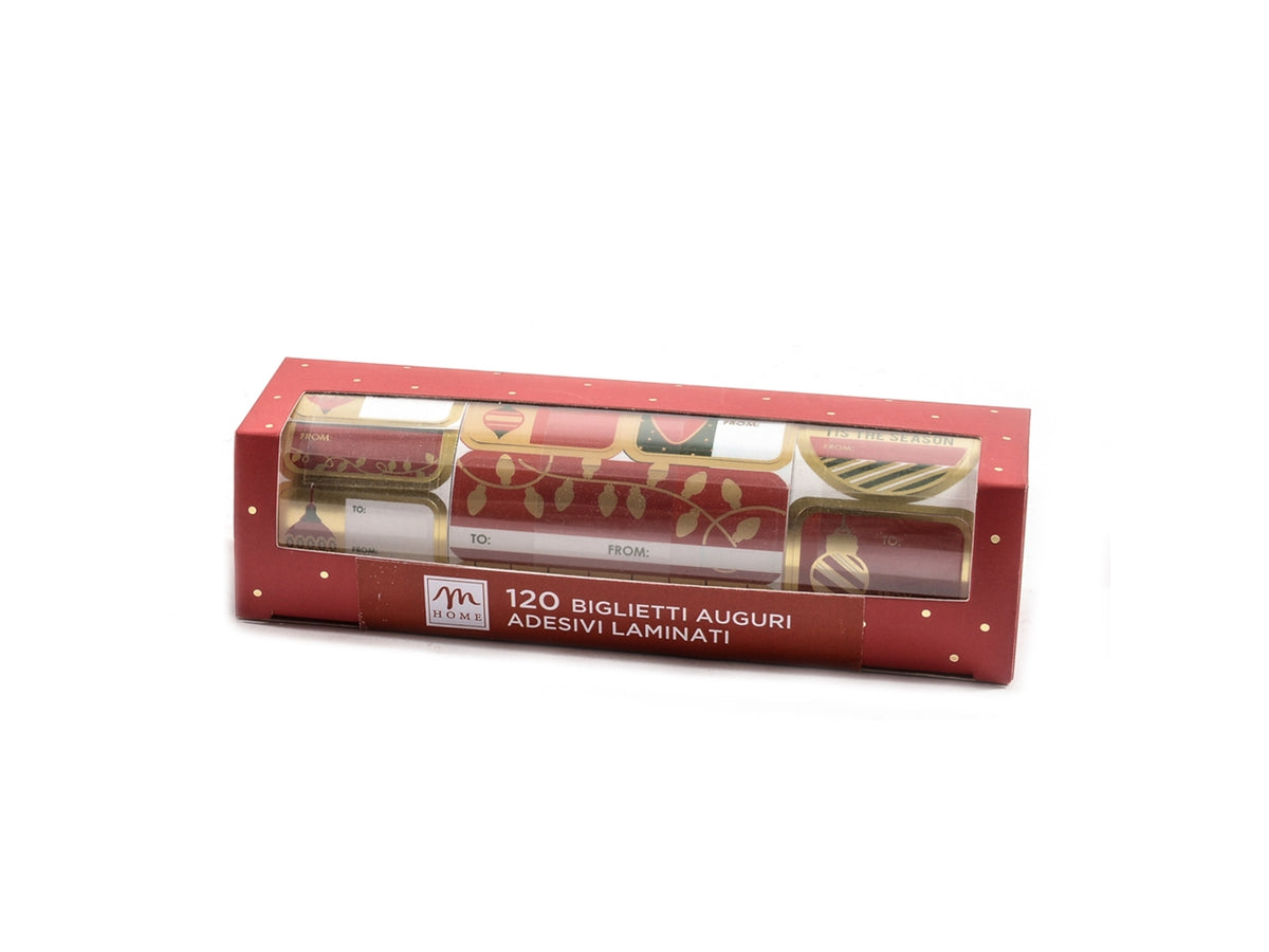 Biglietti auguri laminati adesivi confezione 3 rotoli 120 biglietti