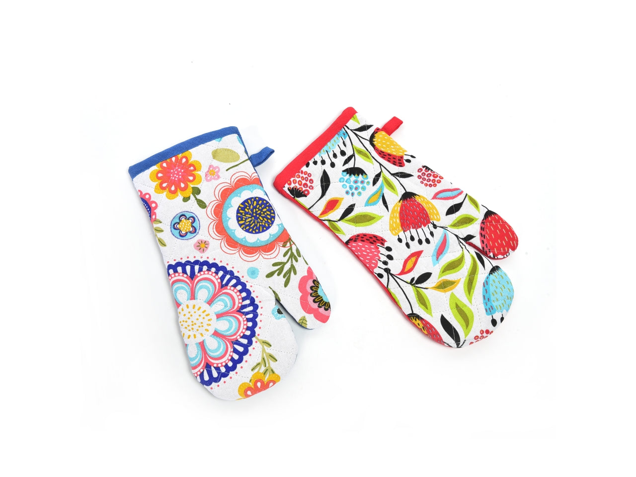 Guanto da forno in cotone multicolor fantasia floreale 18x32 cm - M Home