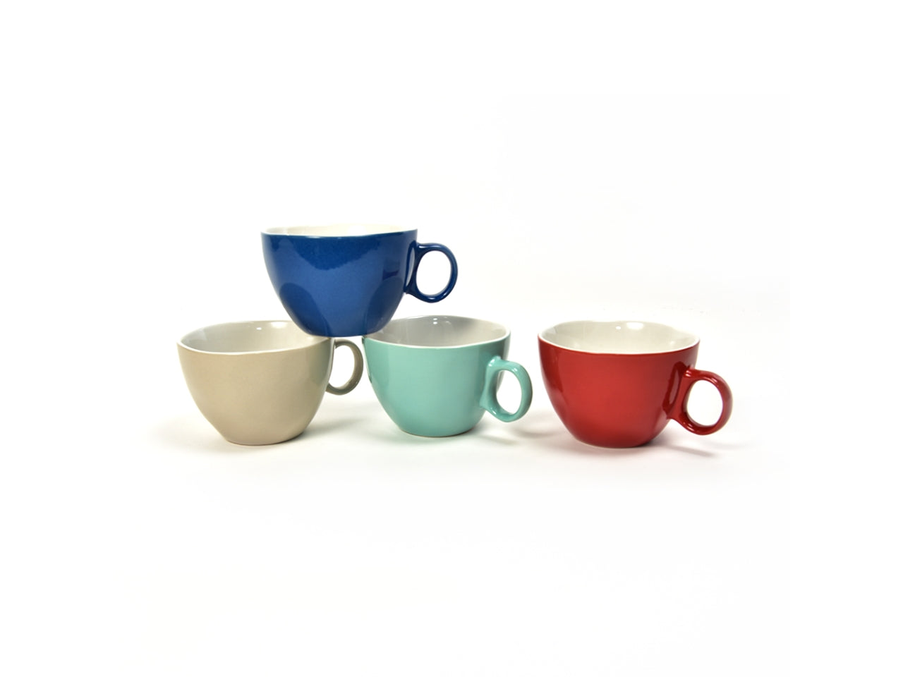 Tazzone latte in ceramica 4 colori assortiti monocromatico 395 ml diametro 11,5x7,5 cm - M Home