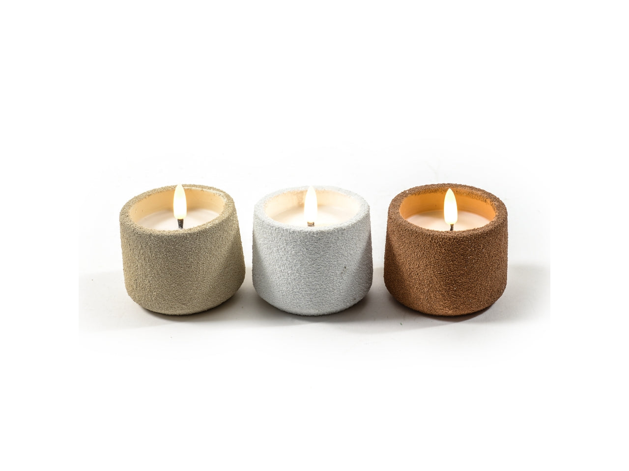 Candela led in vaso in cemento d.8x6cm colori assortiti