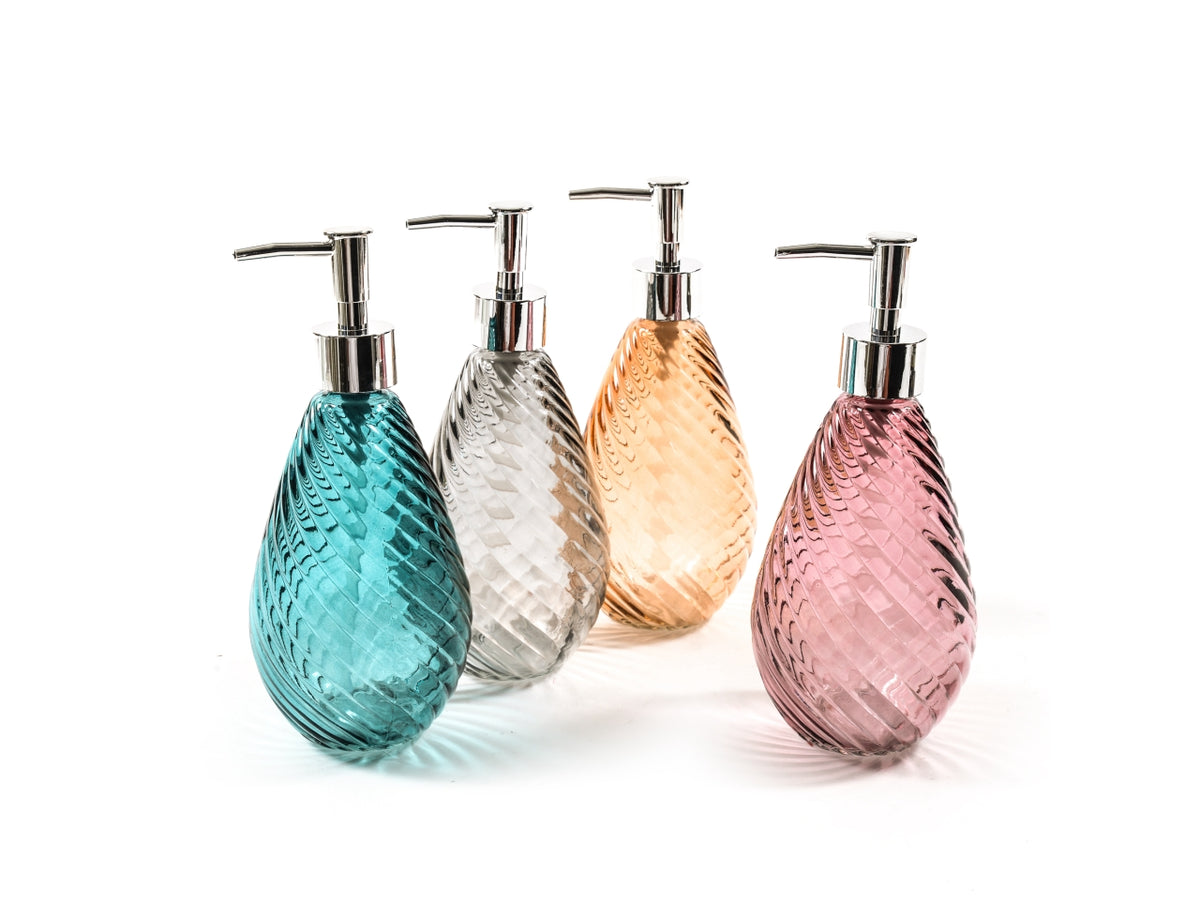 Dosasapone in vetro 520ml d.9xh.22cm colori assortiti