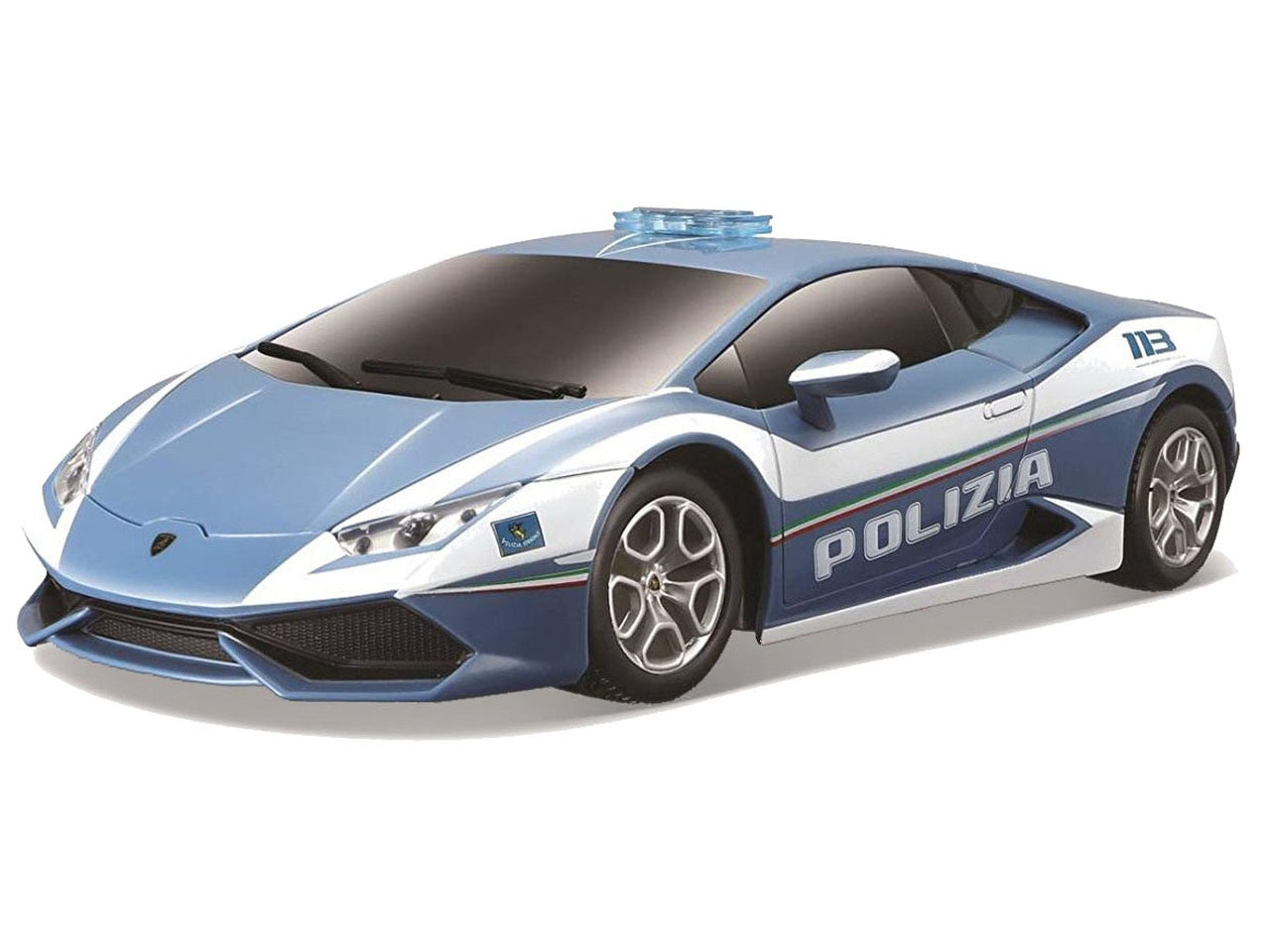 Auto Radiocomandata Lamborghini Huracan Polizia - Scala 1:24: Die-cast Azzurra e Bianca, Licenza Ufficiale Lamborghini, Full Function, Dettagli Realistici, Dimensioni 11,1x13,3x26,7 cm, Età 8+ | Maisto Tech