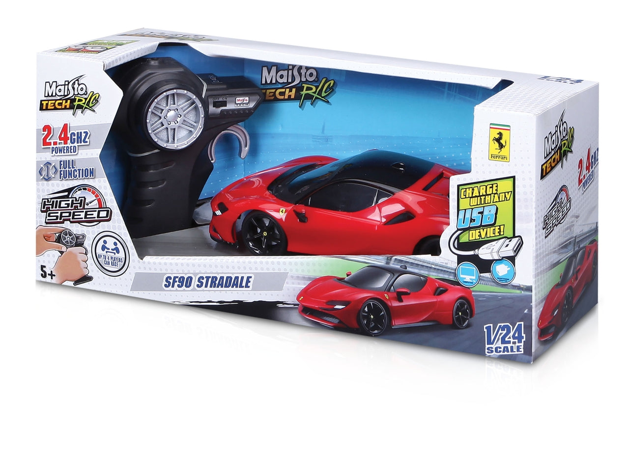 Auto Radiocomandata Premium Street Cars 2,4GHz - Scala 1:24 Modelli Assortiti: Die-cast, Colori Assortiti, Dettagli Realistici, Dimensioni 11,1x13,3x39,4 cm, Età 5+ | Maisto