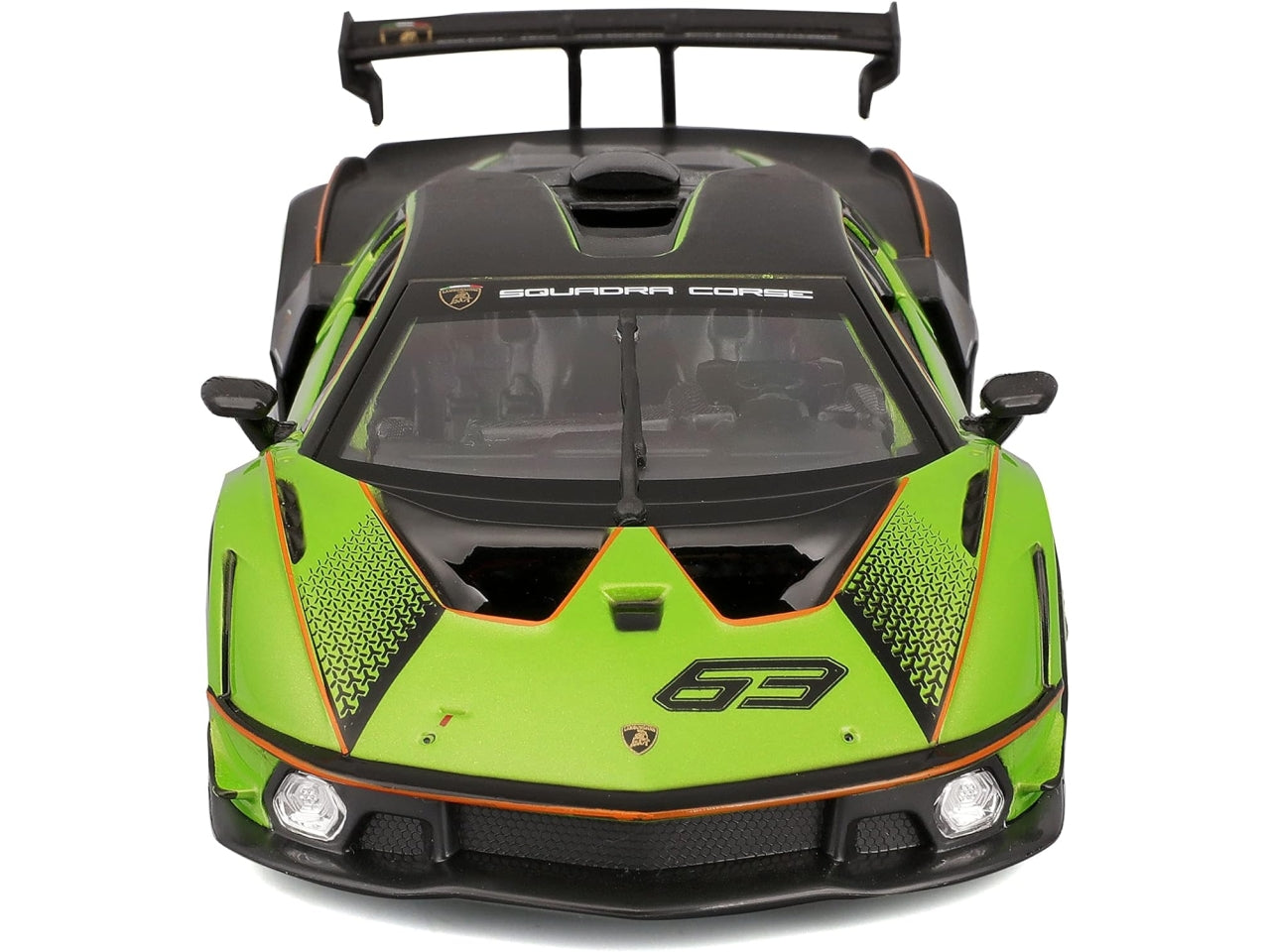 Modellino Auto Lamborghini Essenza SCV12 Race - Scala 1:24: Die-cast Verde e Nero, Licenza Ufficiale Lamborghini, Dettagli Realistici, Dimensioni 10,2x12,45x24,2 cm, Età 3+ | Bburago