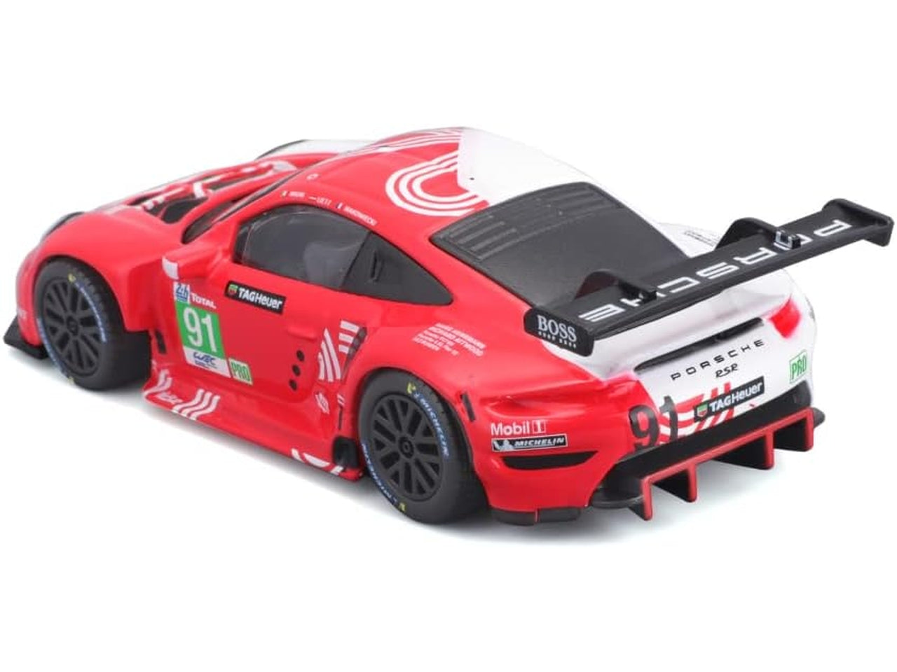 Modellino Auto Porsche 911 RSR LM 2020 - Scala 1:24: Die-cast Rossa, Licenza Ufficiale Porsche, Dettagli Realistici, Dimensioni 10,2x12,45x24,2 cm, Età 3+ | Bburago