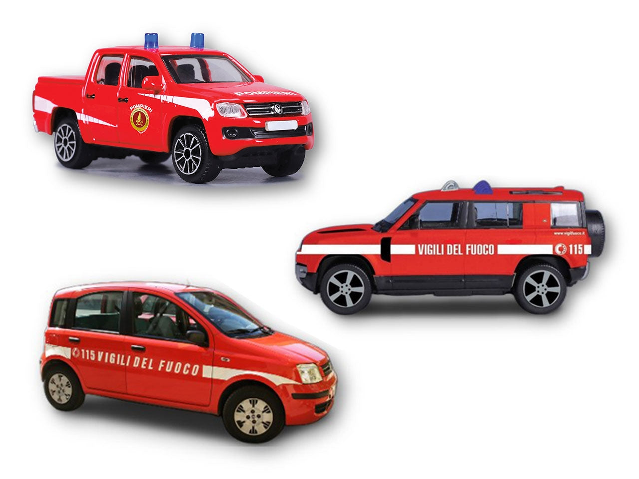 Modellino Automezzi Vigili del Fuoco - Scala 1:43: Die-cast, Licenza Ufficiale Vigili del Fuoco, Dettagli Realistici, Dimensioni 6,9x6,3x13,8 cm, Età 3+ | Burago