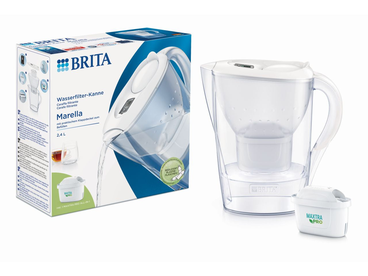 Brita caraffa filtrante marella white maxtra pro all in one capacita' 2,4l
