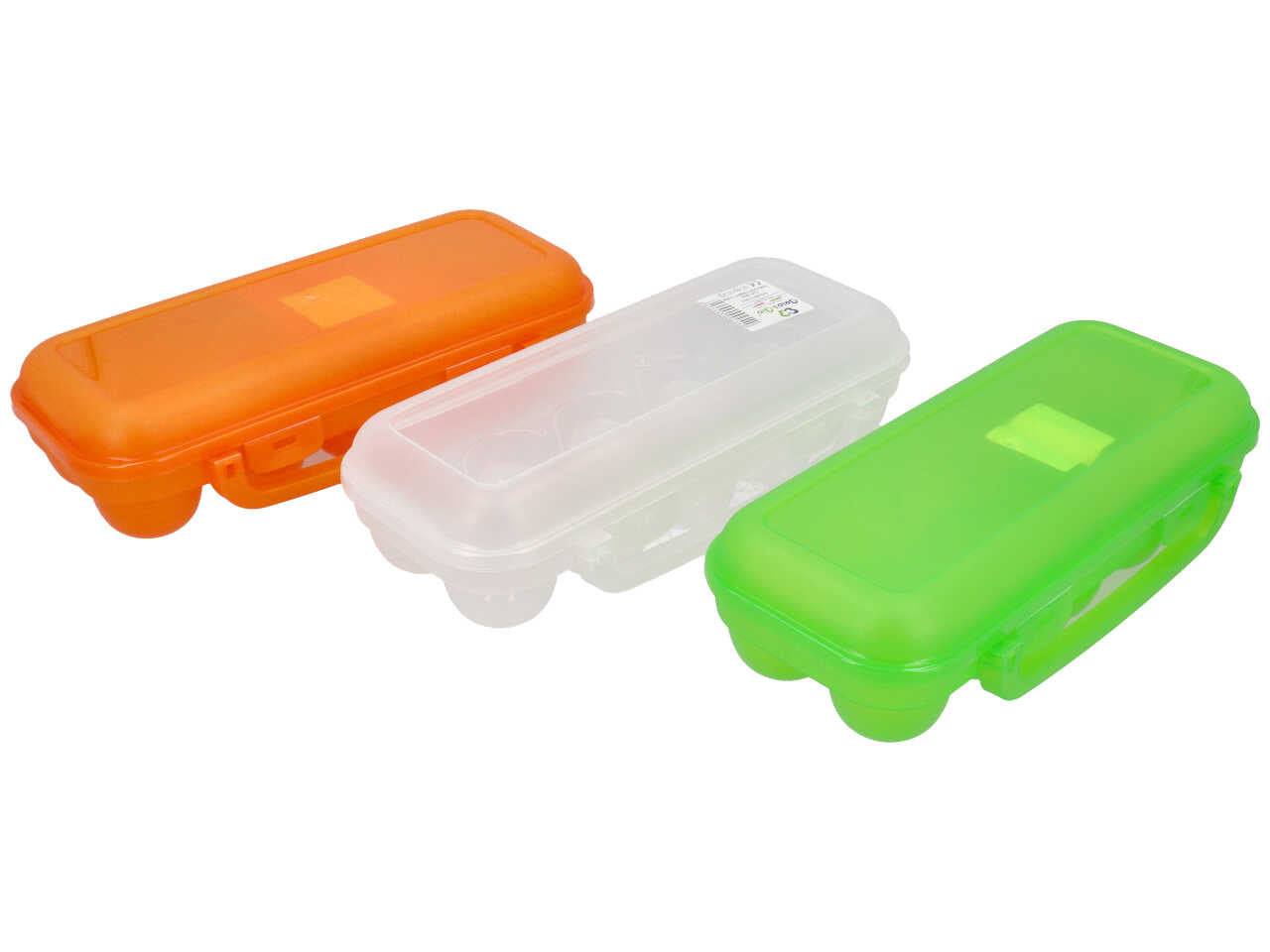 Porta uova box in plastica con clip colori assortiti 27x12x7 cm - Brio & Bio