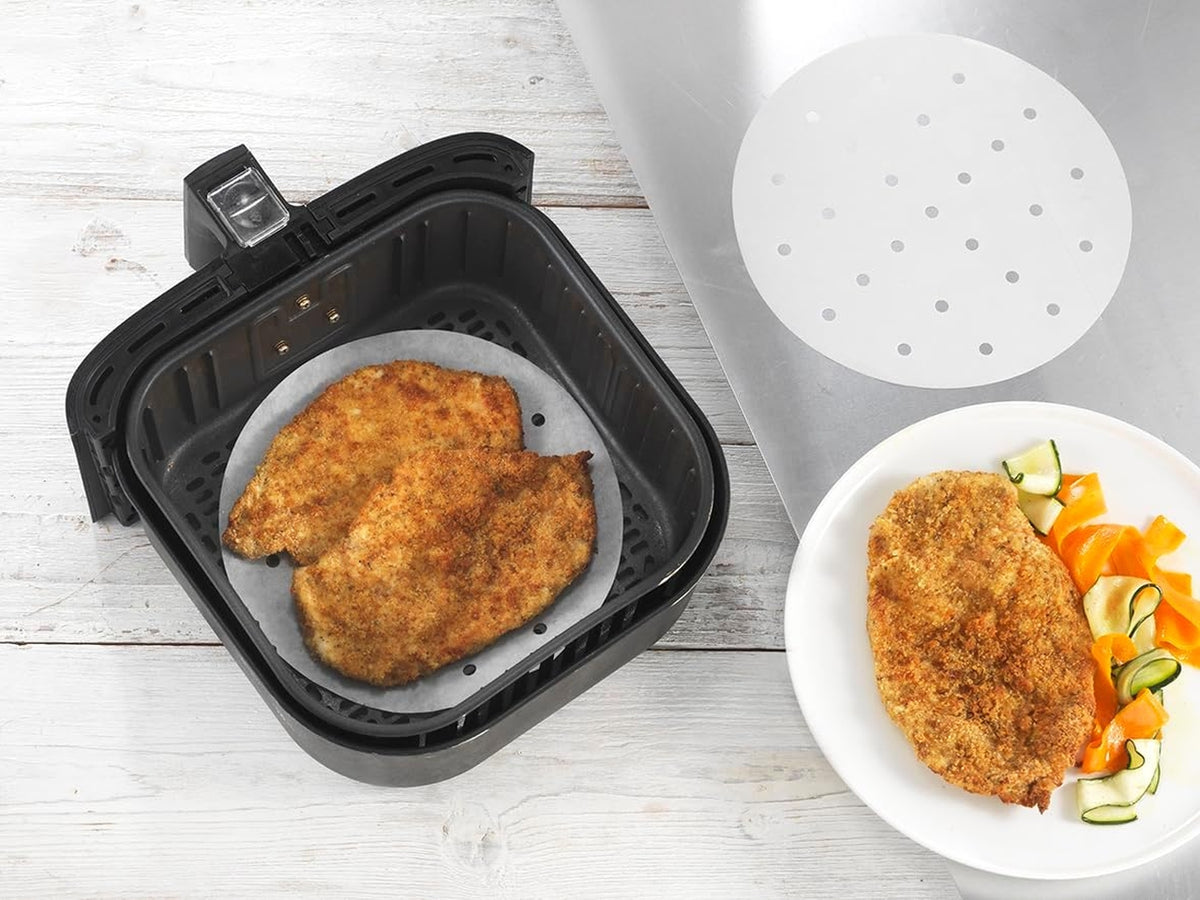 30 fogli carta forno con buchi per friggitrice ad aria benfritto rotonda 22cm ottimo