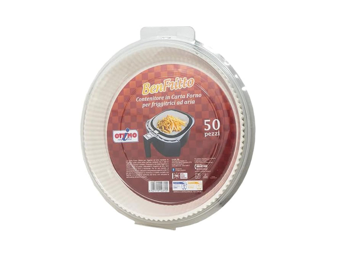 50 pirottini in carta forno per friggitrice ad aria benfritto da 16 cm x h 4,5cm ottimo