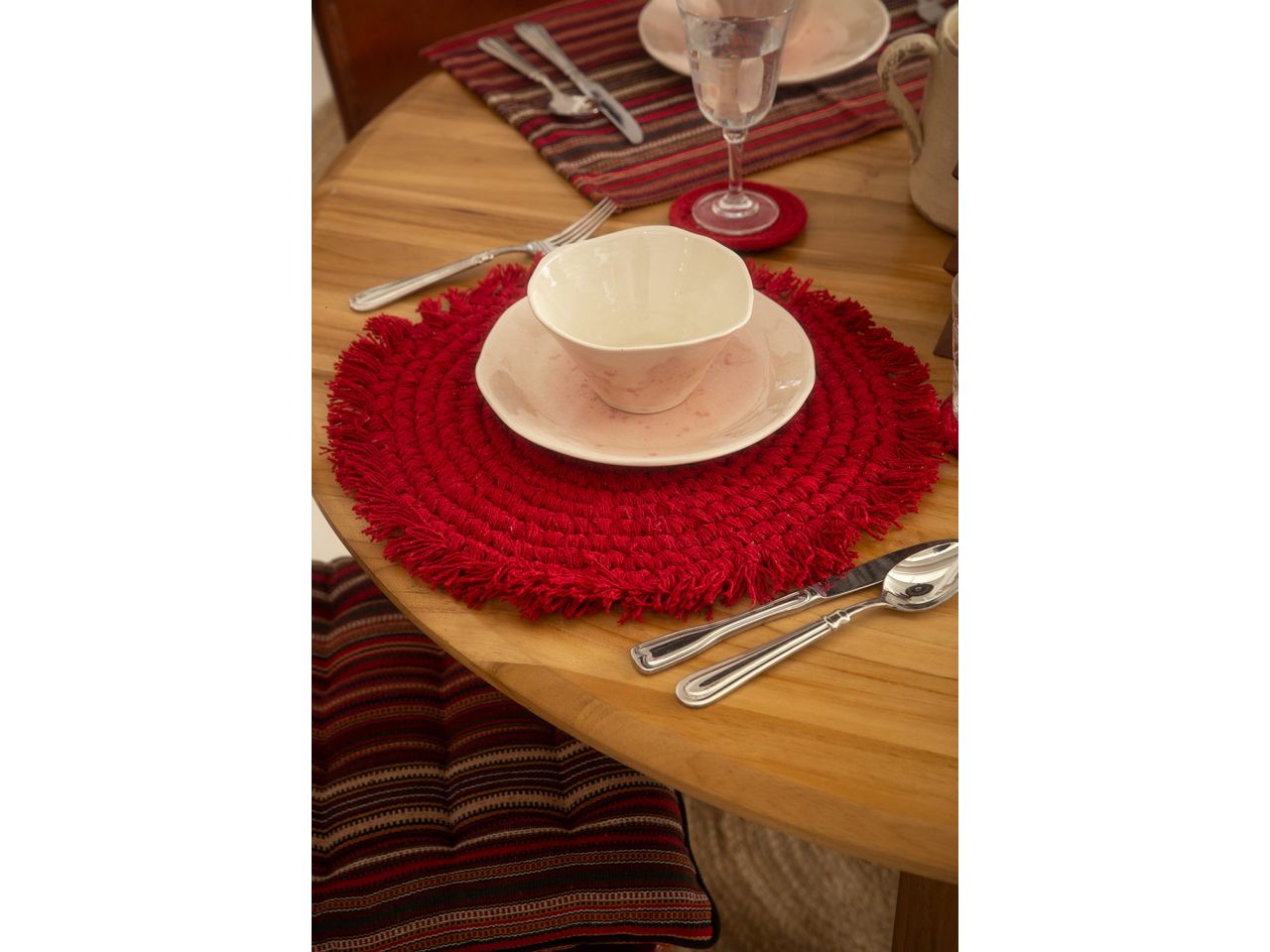 Tovaglietta vera d.38cm colore rosso