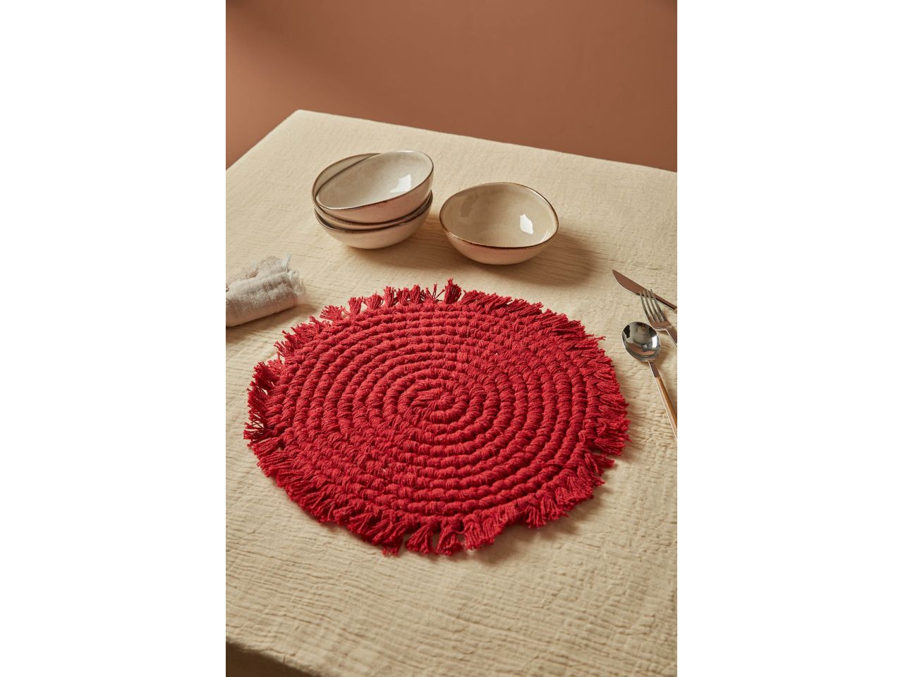 Tovaglietta vera d.38cm colore rosso