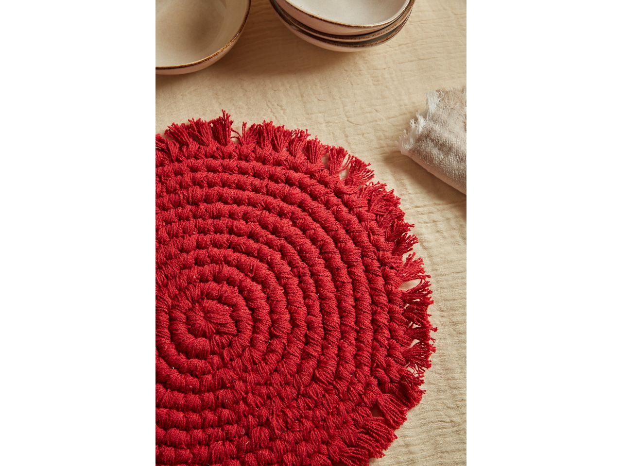 Tovaglietta vera d.38cm colore rosso