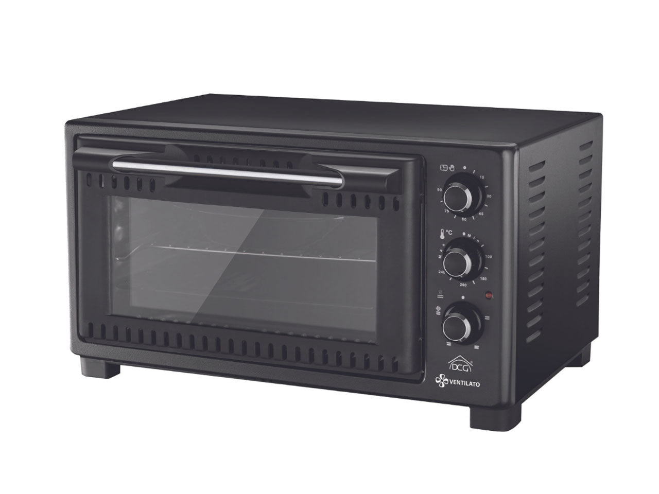Forno elettrico ventilato 45l con interno smaltato e luce interna 1500w 57x39,5xh.32cm