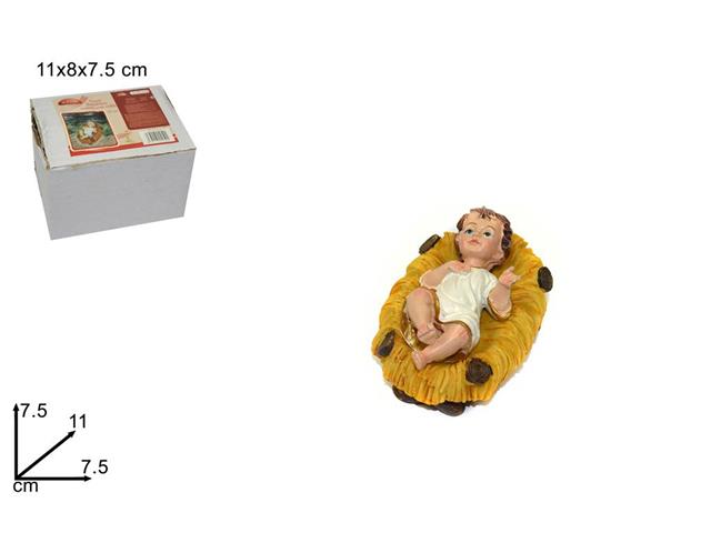 Gesu' bambino 11cm vestito con culla