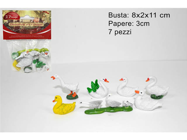 Papere assortite presepe set 7 pezzi