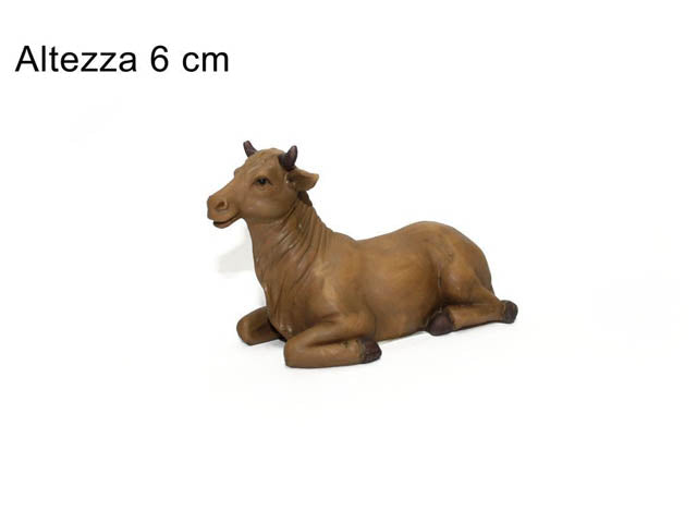Bue in resina 9cm per natività da 15cm